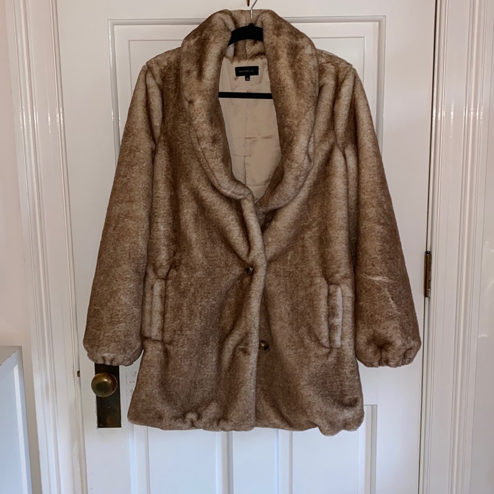 Never worn faux fur coat